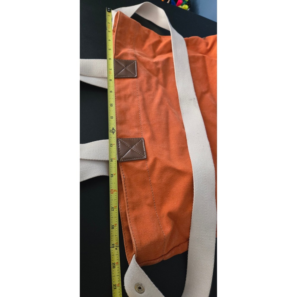 Tommy Hilfiger Orange Floral Canvas Tote Bag Shoulder Strap Large Handbag - Picture 8 of 9
